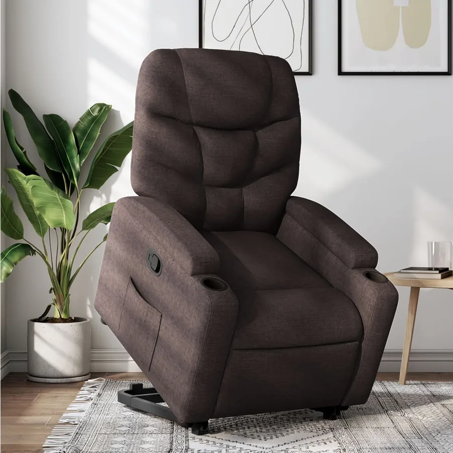 Fauteuil inclinable marron foncé tissu