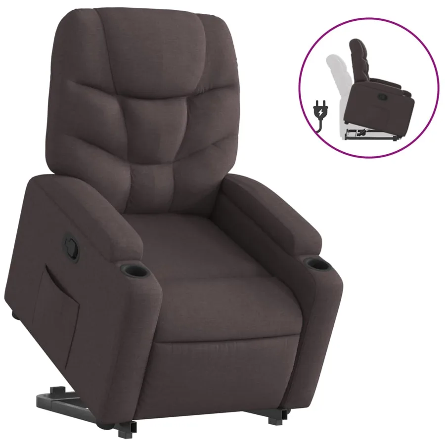 Fauteuil inclinable marron foncé tissu - 2
