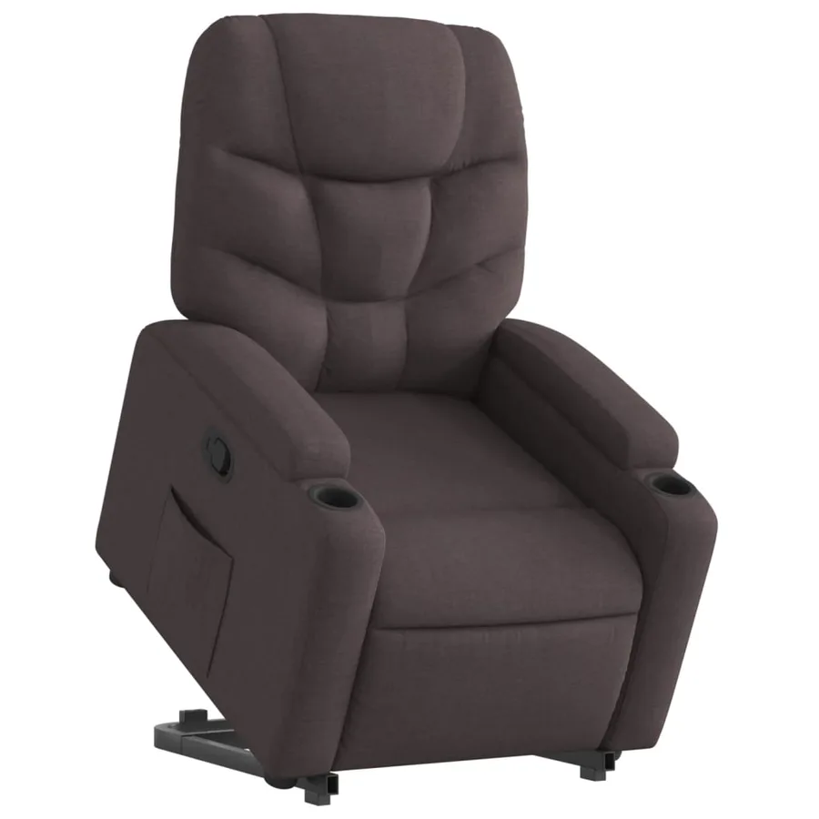 Fauteuil inclinable marron foncé tissu - 3