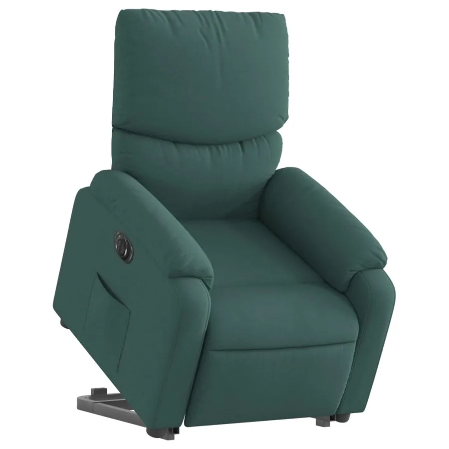 Fauteuil inclinable électrique vert foncé tissu - 3