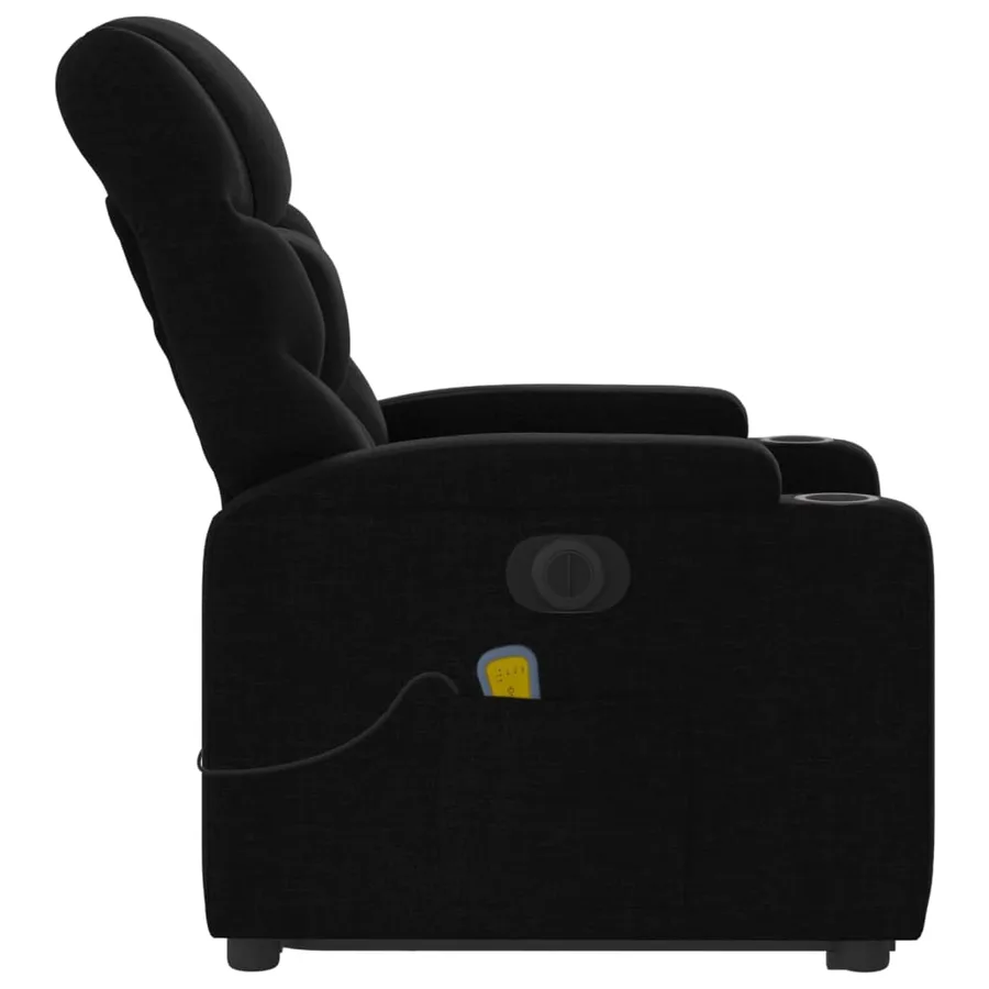 Fauteuil inclinable de massage électrique Noir Tissu - 10