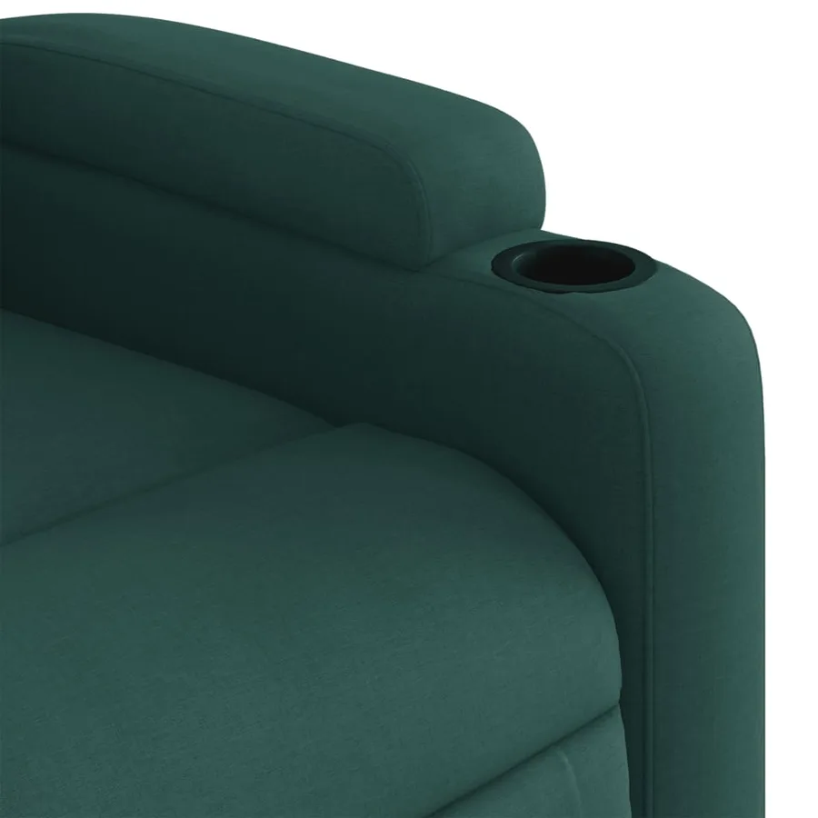 Fauteuil inclinable de massage électrique Vert foncé Tissu - 12