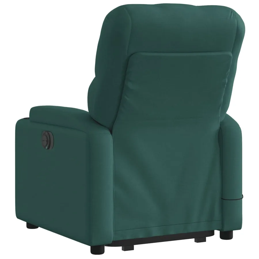 Fauteuil inclinable de massage électrique Vert foncé Tissu - 5