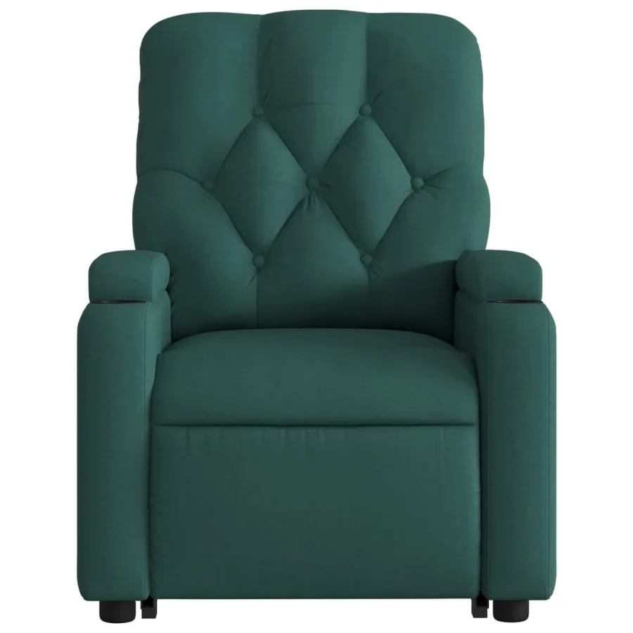 Fauteuil inclinable de massage électrique Vert foncé Tissu - 9