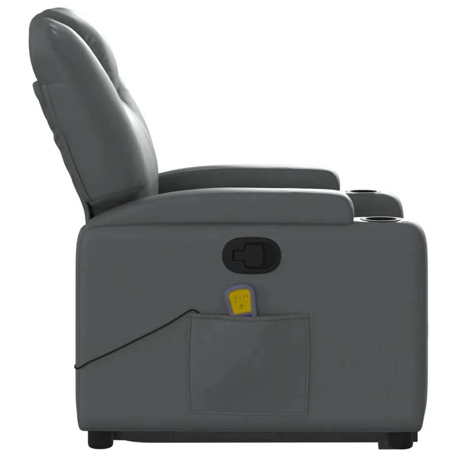 Fauteuil inclinable de massage Gris Similicuir - 10
