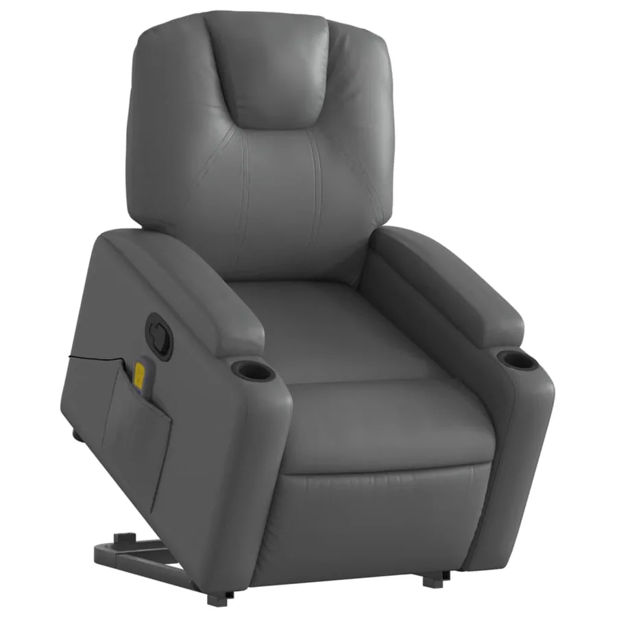 Fauteuil inclinable de massage Gris Similicuir - 3