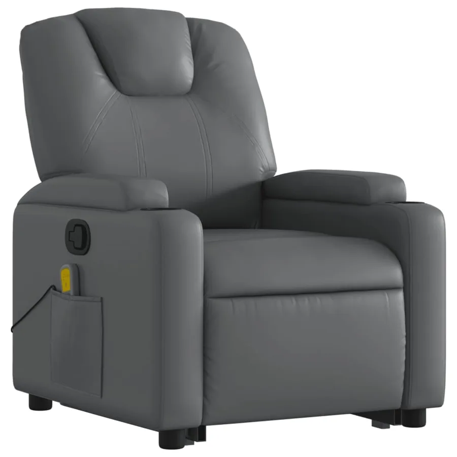 Fauteuil inclinable de massage Gris Similicuir - 4