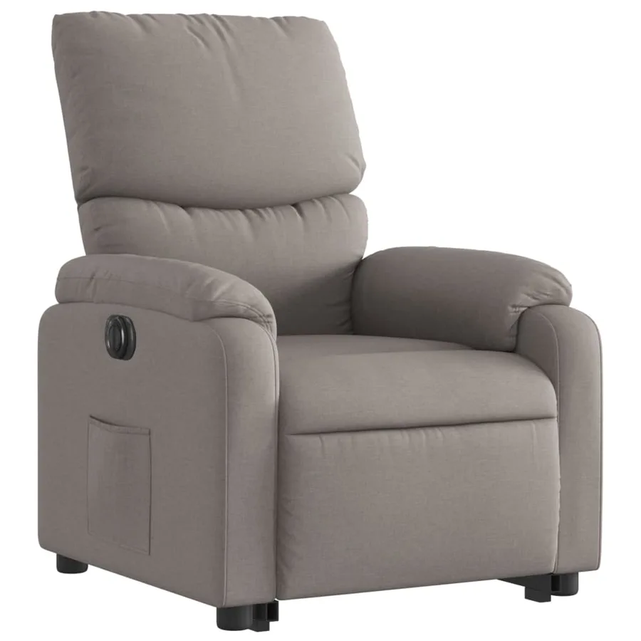Fauteuil inclinable électrique taupe tissu - 4