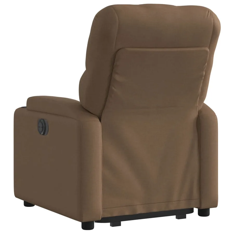 Fauteuil inclinable électrique marron tissu - 5
