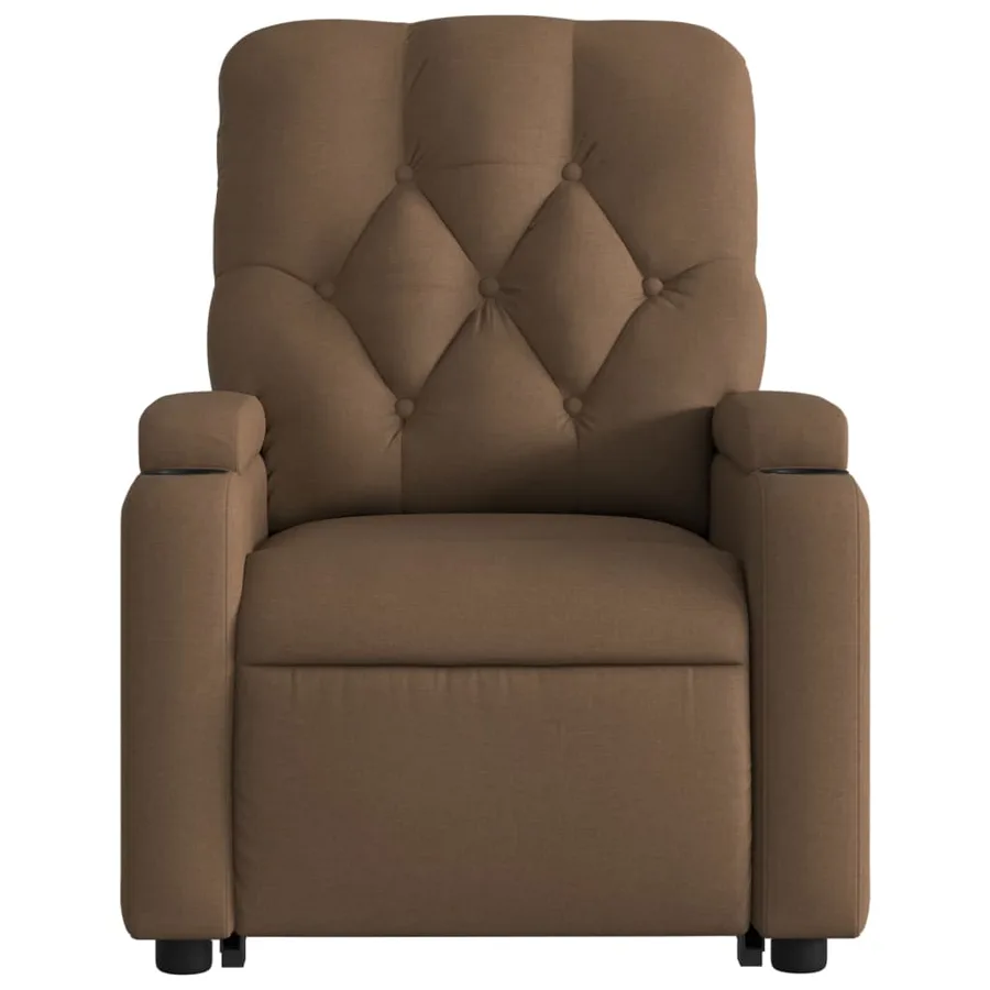 Fauteuil inclinable électrique marron tissu - 9