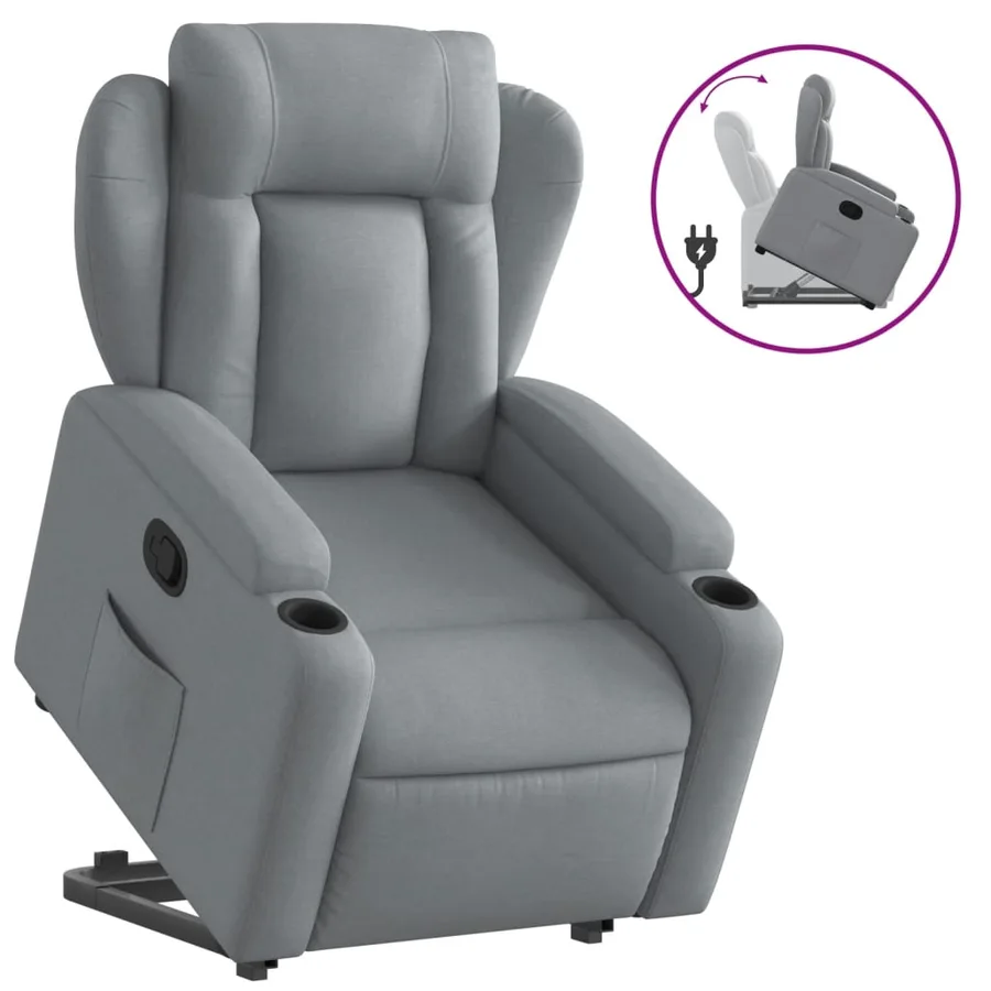 Fauteuil inclinable Gris clair Tissu - 2