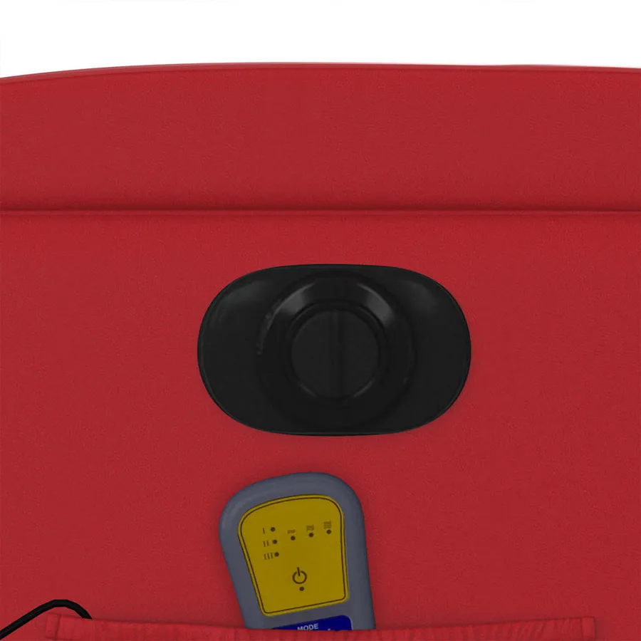 Fauteuil inclinable de massage électrique rouge similicuir - 13