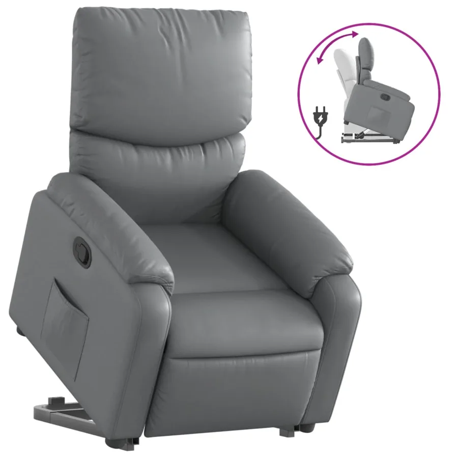 Fauteuil inclinable Gris Similicuir - 2