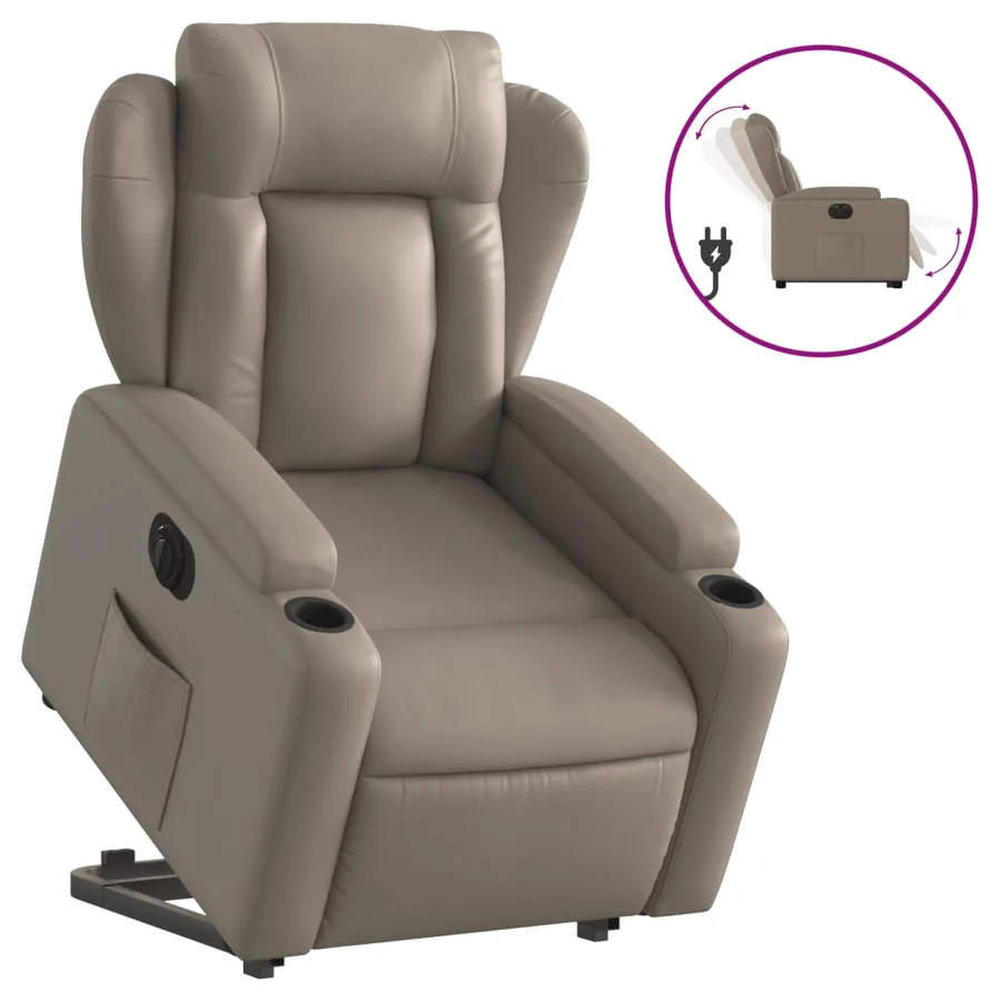 Fauteuil inclinable électrique cappuccino similicuir - 2