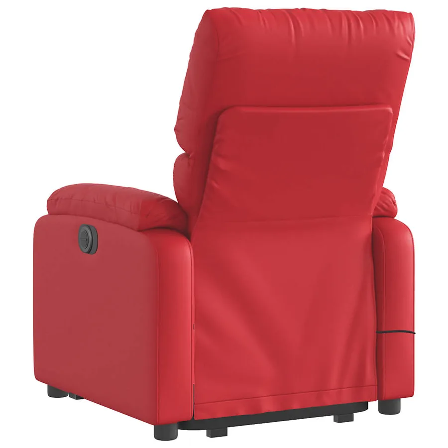 Fauteuil inclinable électrique rouge similicuir - 5