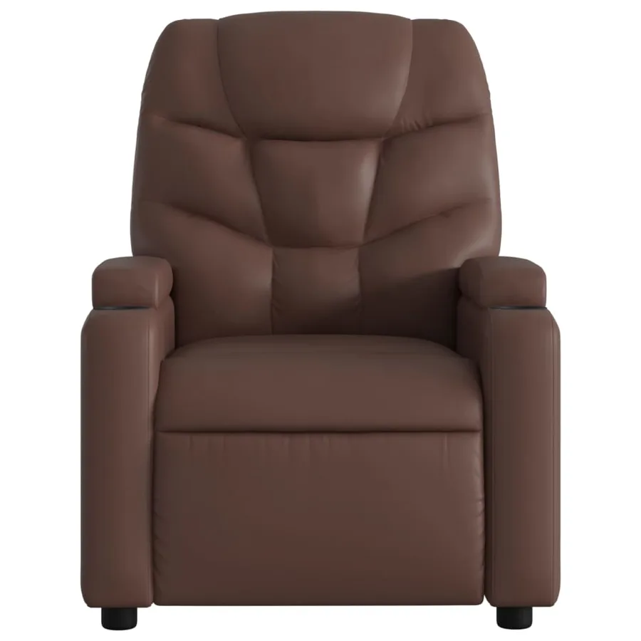 Fauteuil inclinable électrique marron similicuir - 9