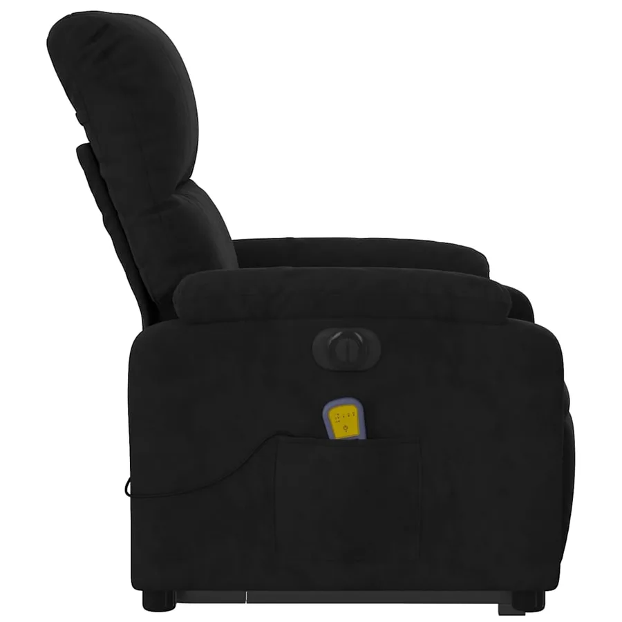 Fauteuil inclinable de massage électrique noir tissu microfibre - 10