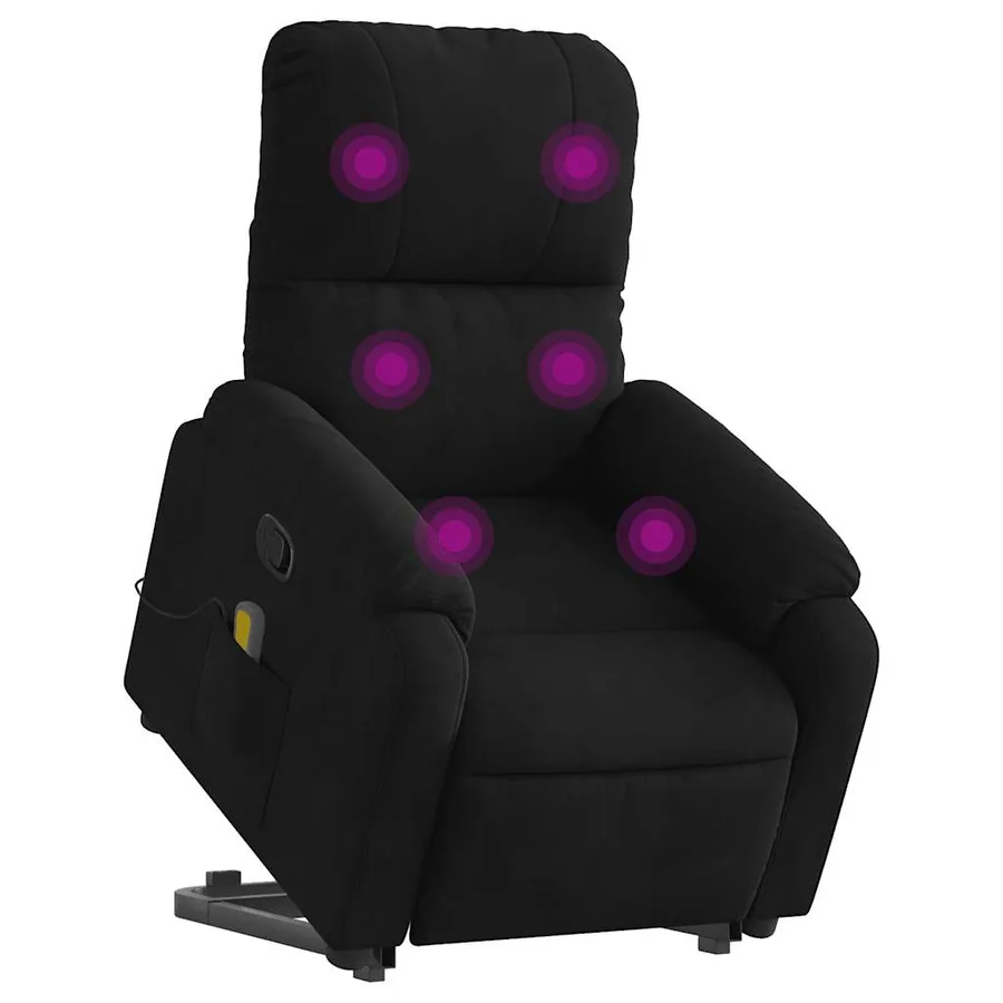 Fauteuil inclinable de massage noir tissu microfibre - 3