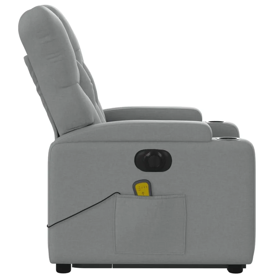 Fauteuil inclinable de massage électrique Gris clair Tissu - 10