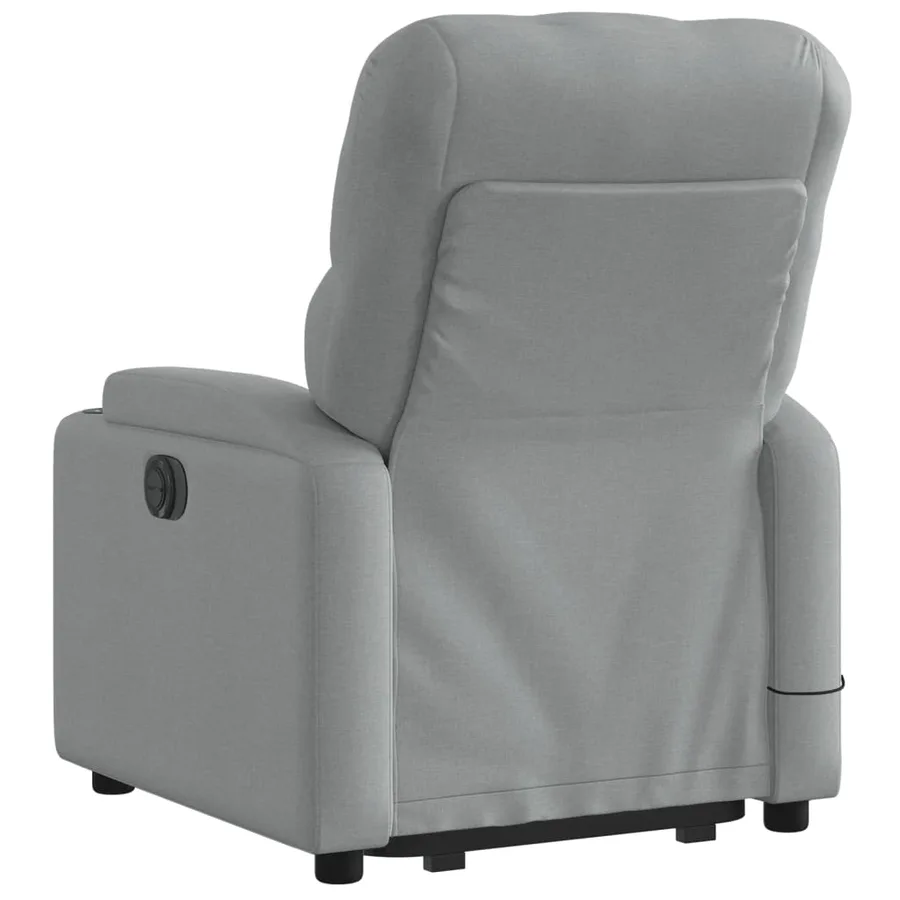 Fauteuil inclinable de massage électrique Gris clair Tissu - 5