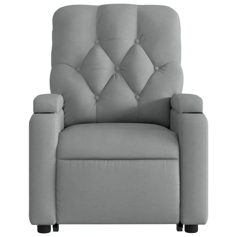 Fauteuil inclinable de massage électrique Gris clair Tissu - 9