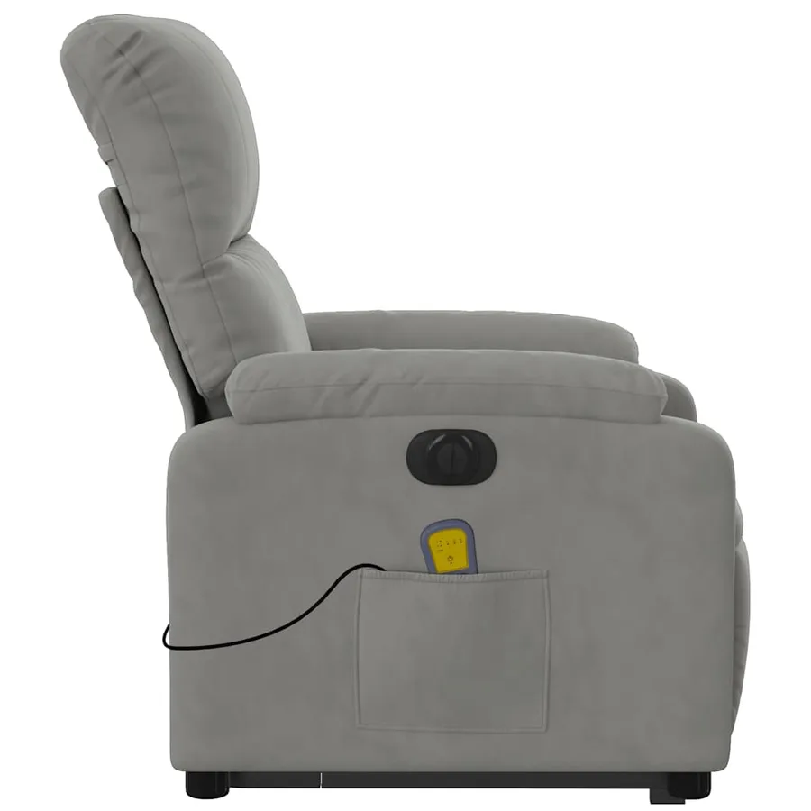 Fauteuil inclinable de massage électrique gris clair - 10