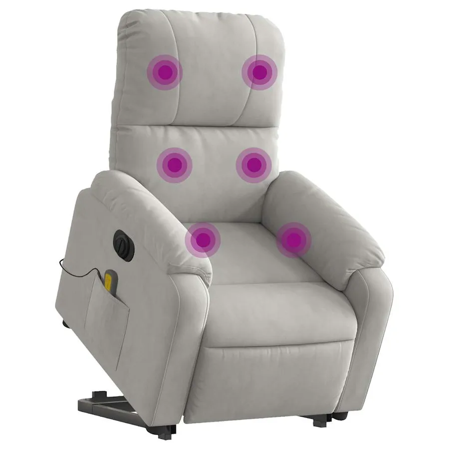 Fauteuil inclinable de massage électrique gris clair - 3