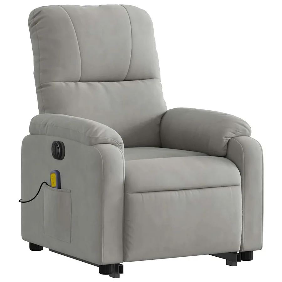 Fauteuil inclinable de massage électrique gris clair - 4