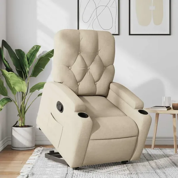 Fauteuil inclinable Crème Tissu