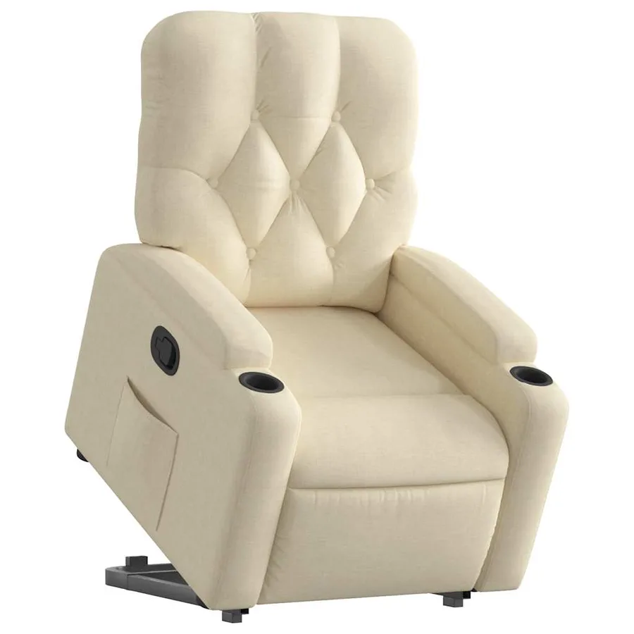 Fauteuil inclinable Crème Tissu - 3