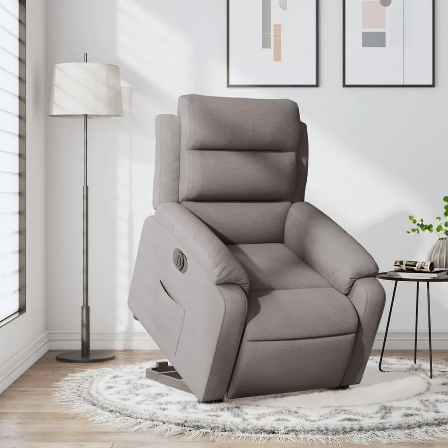 Fauteuil inclinable électrique taupe tissu - 15