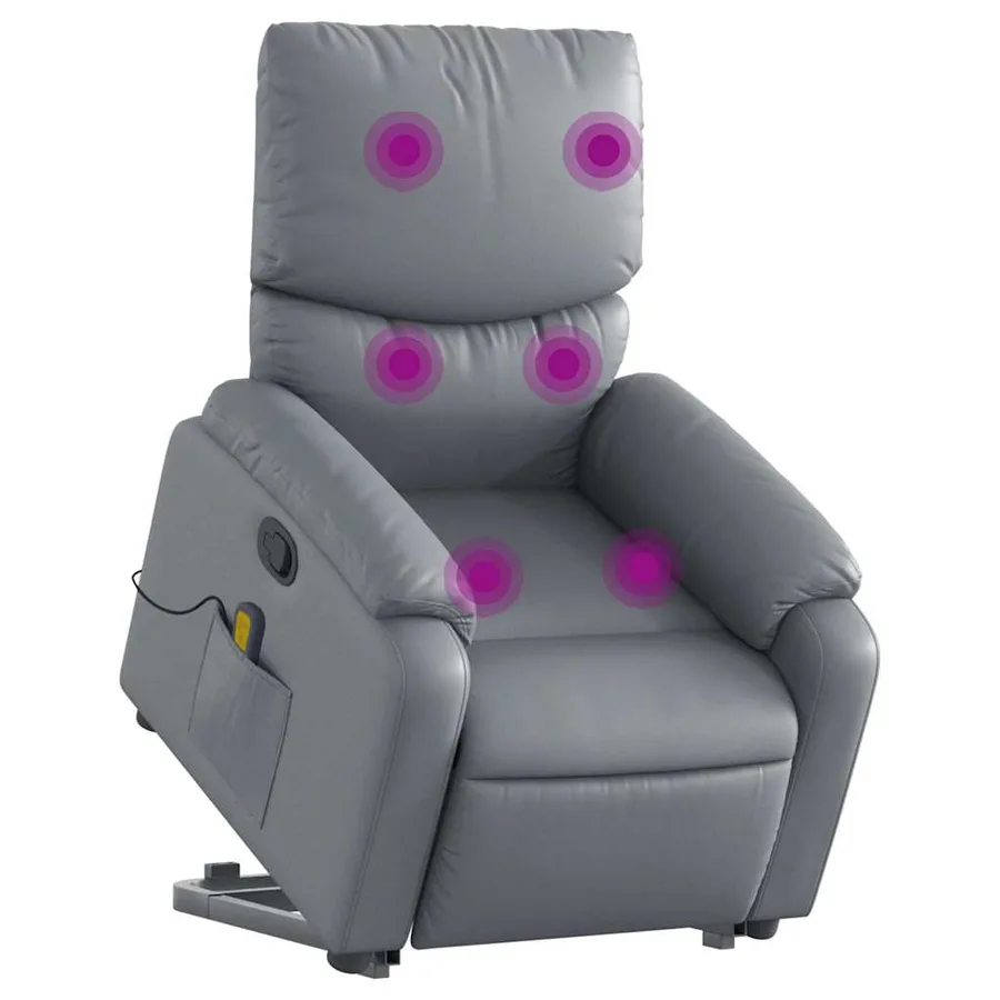 Fauteuil inclinable de massage Gris Similicuir - 3