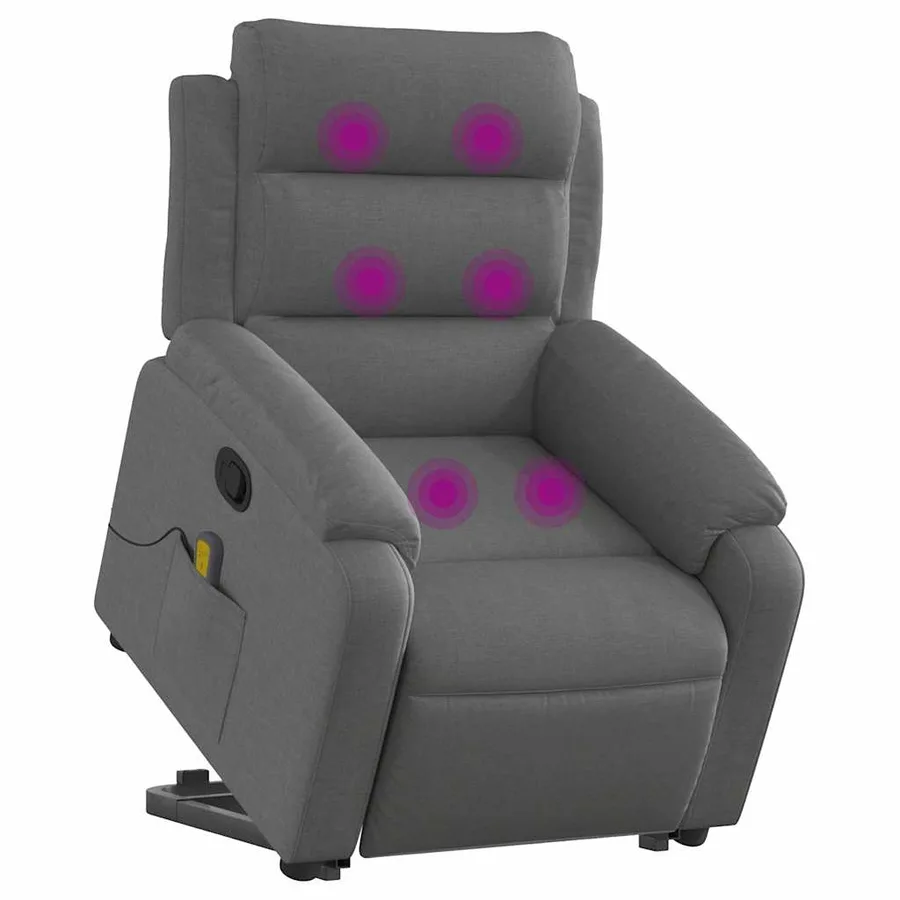 Fauteuil de massage inclinable Gris foncé Tissu - 3