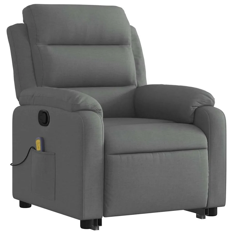Fauteuil de massage inclinable Gris foncé Tissu - 4