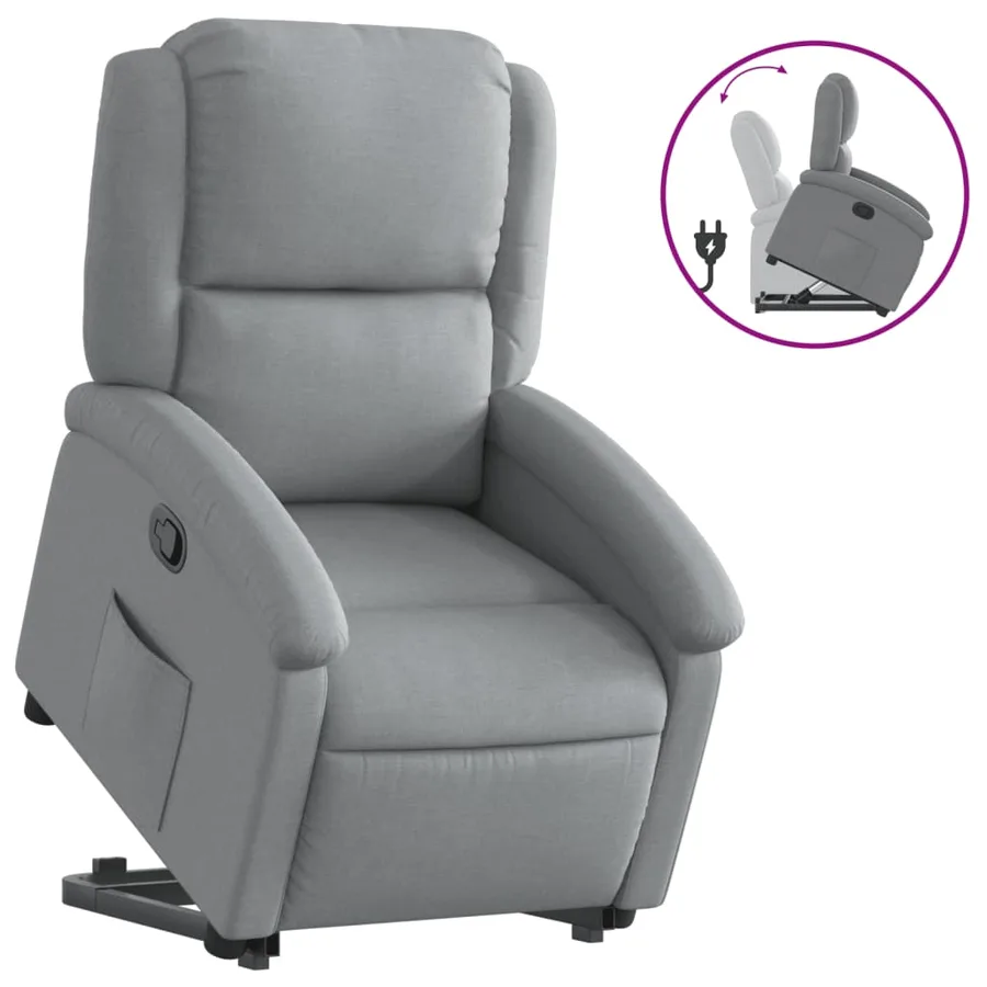 Fauteuil inclinable Gris clair Tissu - 2
