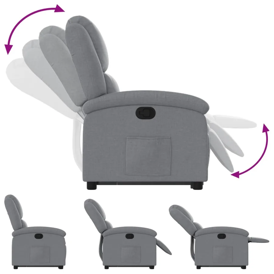 Fauteuil inclinable Gris clair Tissu - 7