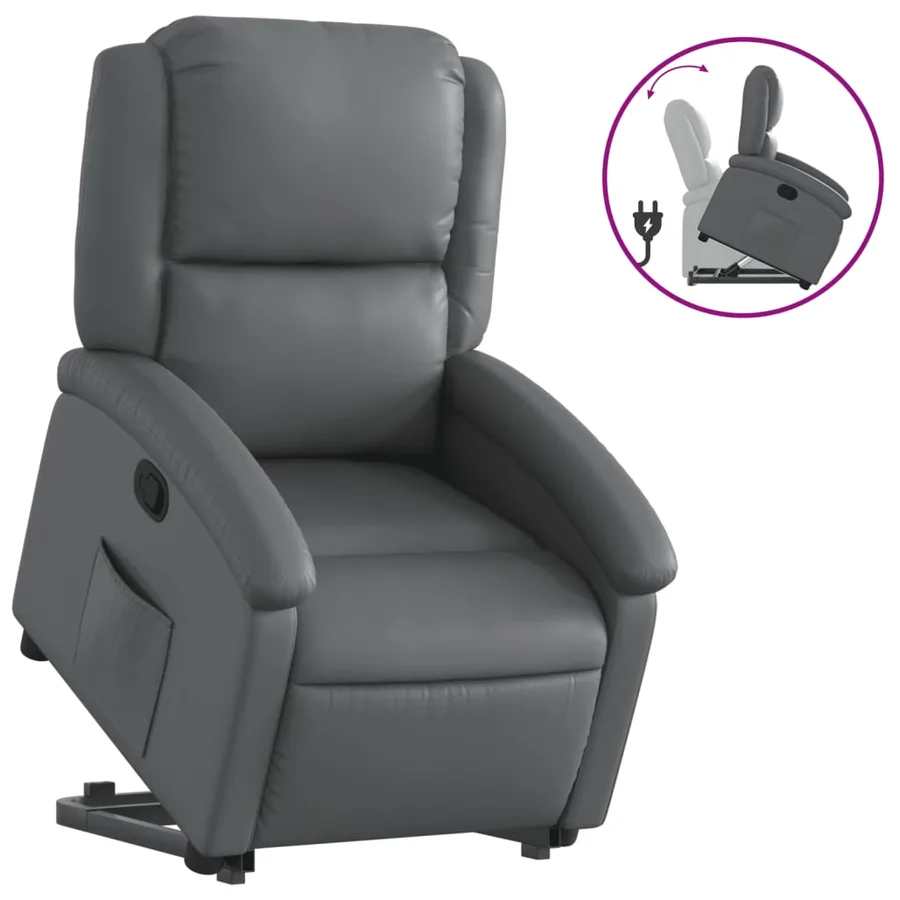 Fauteuil inclinable Gris Similicuir - 2