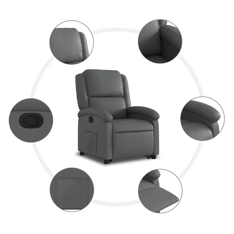 Fauteuil inclinable Gris Similicuir - 8