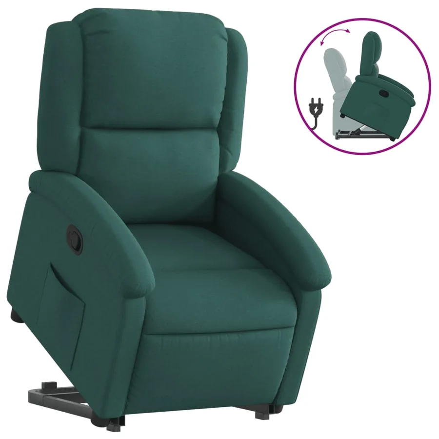Fauteuil inclinable vert foncé tissu - 2