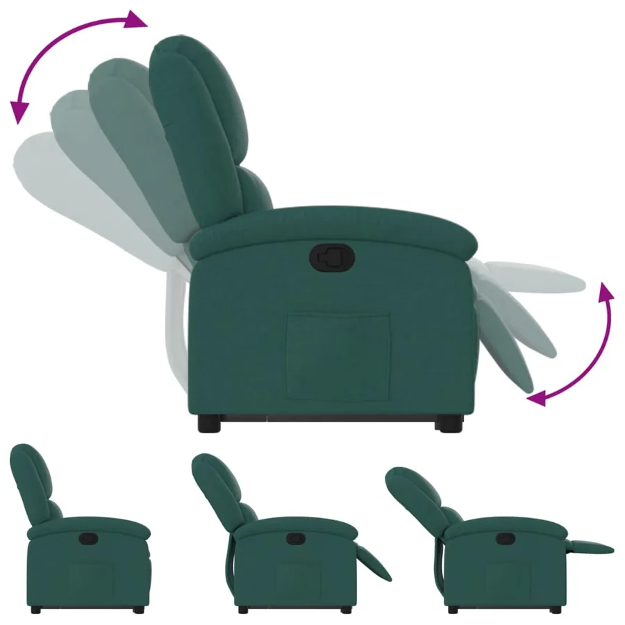 Fauteuil inclinable vert foncé tissu - 7