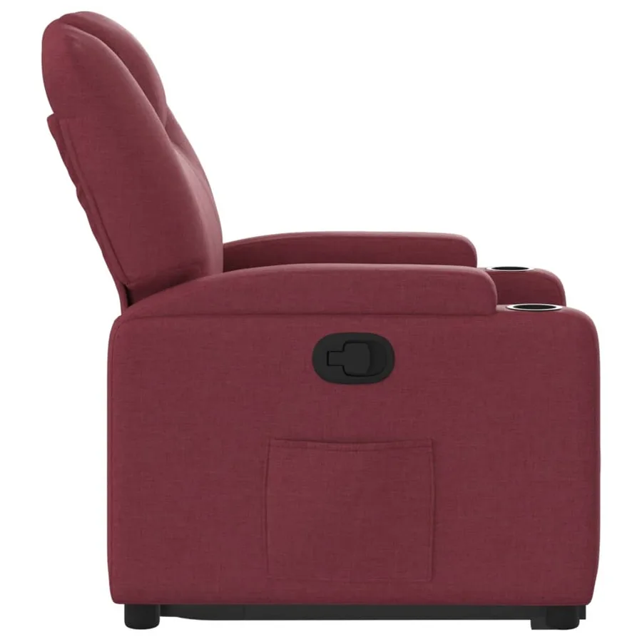 Fauteuil inclinable rouge bordeaux tissu - 10