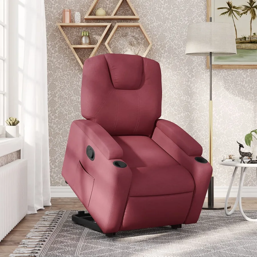 Fauteuil inclinable rouge bordeaux tissu - 16