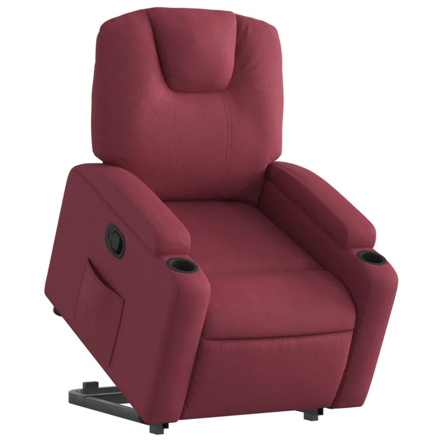 Fauteuil inclinable rouge bordeaux tissu - 3