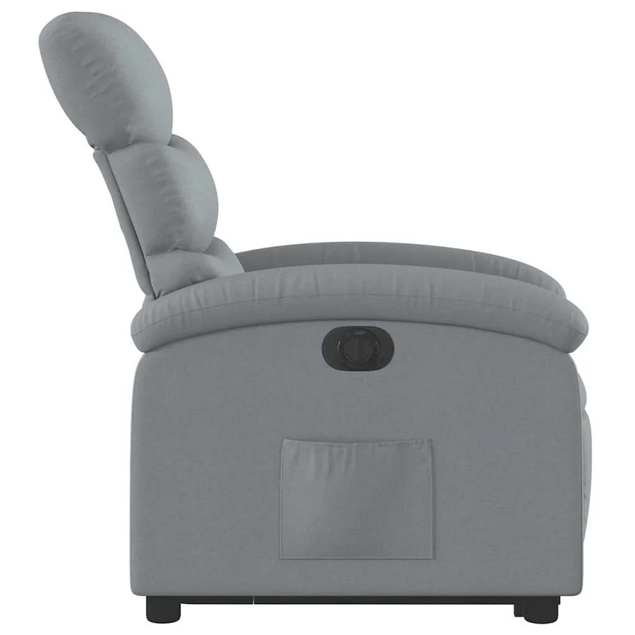 Fauteuil inclinable électrique gris clair tissu - 10