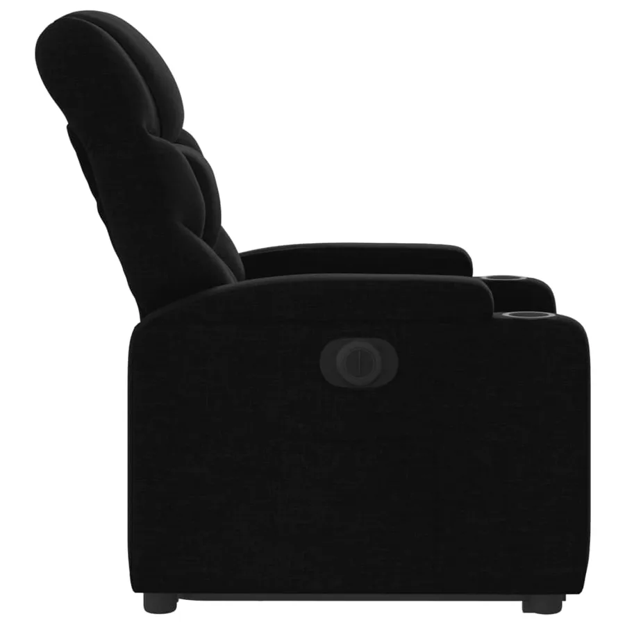 Fauteuil inclinable électrique noir tissu - 10