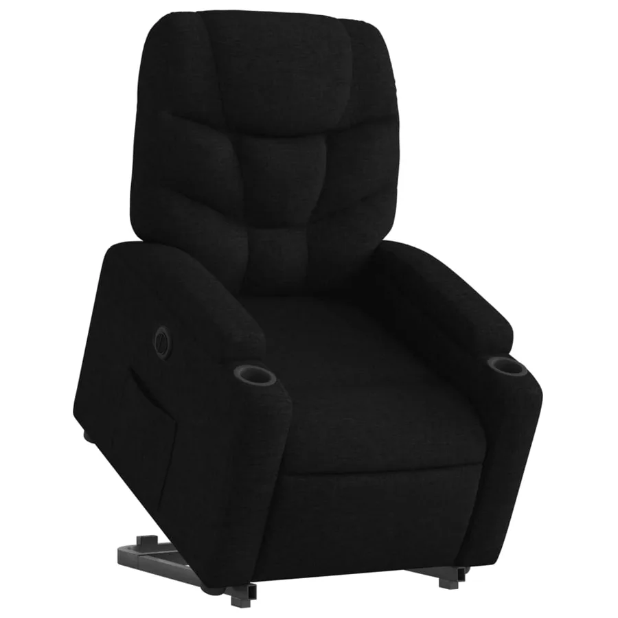 Fauteuil inclinable électrique noir tissu - 3