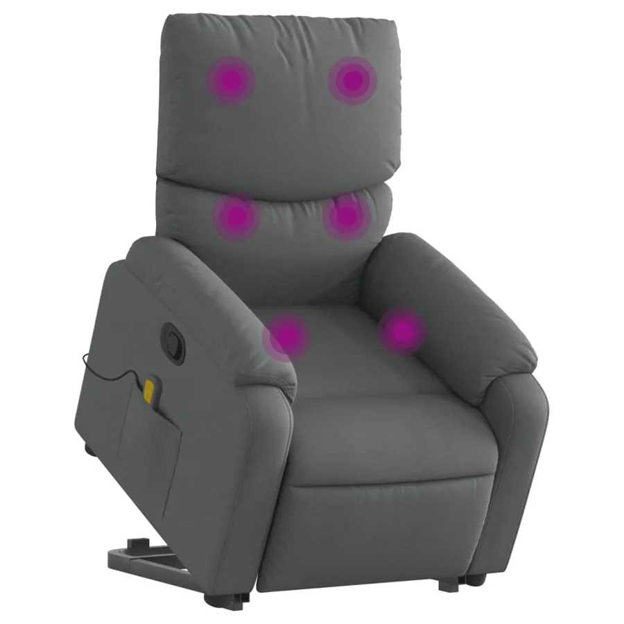 Fauteuil de massage inclinable Gris foncé Tissu - 3