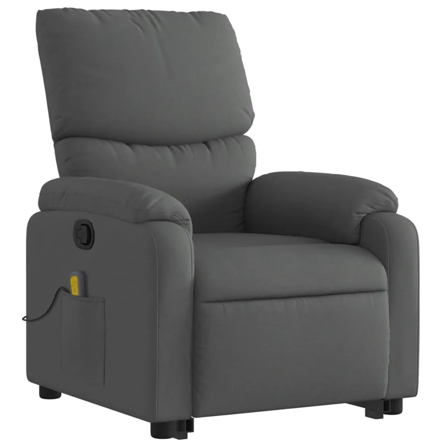 Fauteuil de massage inclinable Gris foncé Tissu - 4