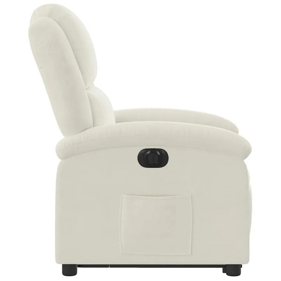 Fauteuil inclinable électrique crème velours - 10