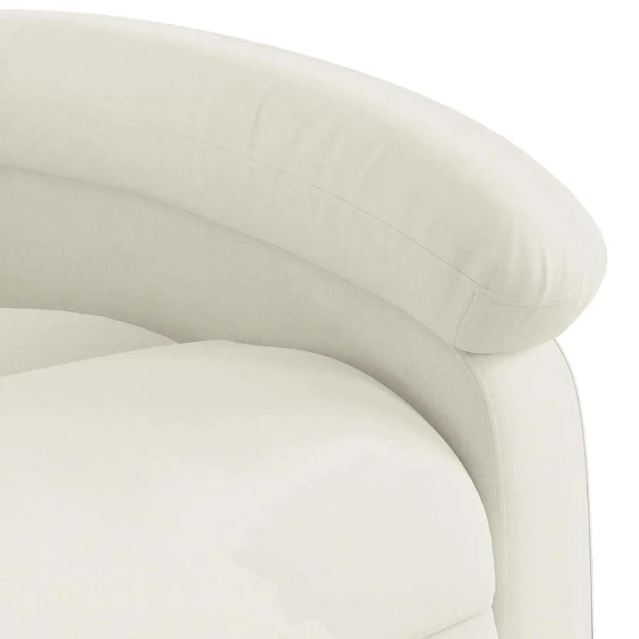 Fauteuil inclinable électrique crème velours - 12